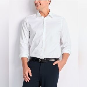 Jack Maverick FIRE! NWT! The Grayson Poplin Soft Dress Shirt in White. Sz XL.